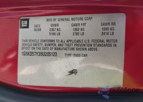 2008 Cadillac Dts 1Sb z USA, uszkodzony, nr VIN 1G6KD57Y28U205123